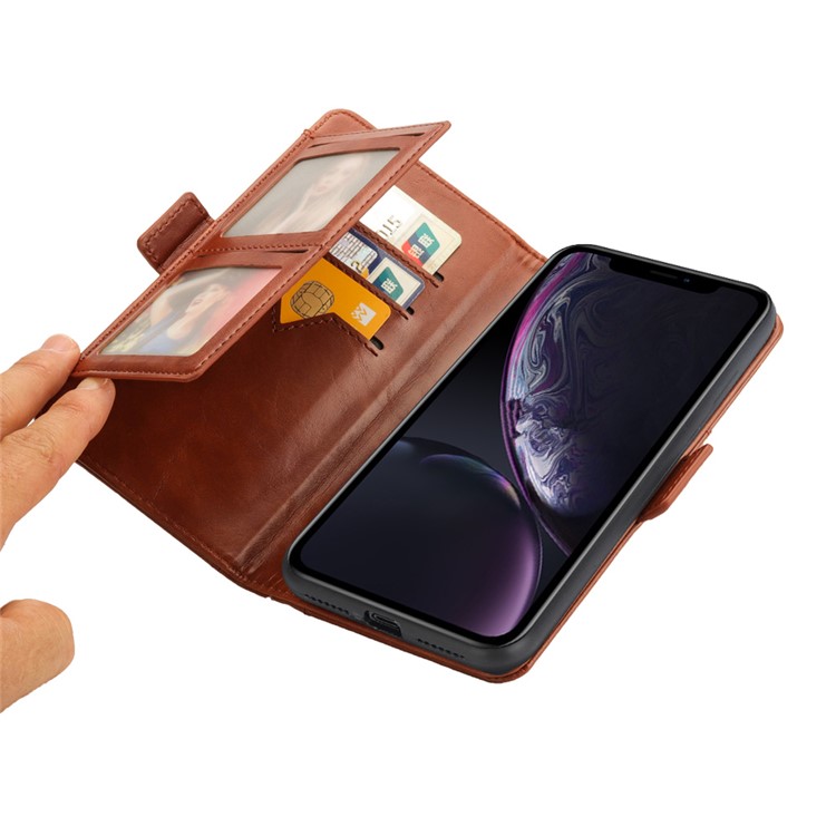 Custodia Protettiva Rimovibile Per Portafogli Multi-slot 2-in-1 + Guscio Posteriore In TPU Per IPhone XR Da 6,1 Pollici - Marrone-10