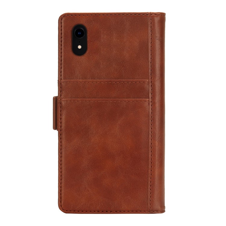 Custodia Protettiva Rimovibile Per Portafogli Multi-slot 2-in-1 + Guscio Posteriore In TPU Per IPhone XR Da 6,1 Pollici - Marrone-3