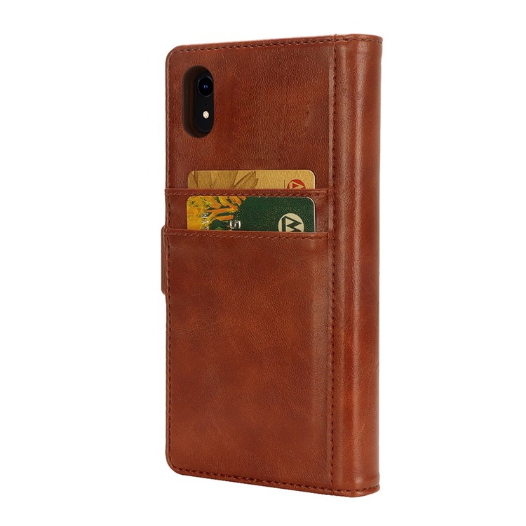 Custodia Protettiva Rimovibile Per Portafogli Multi-slot 2-in-1 + Guscio Posteriore In TPU Per IPhone XR Da 6,1 Pollici - Marrone-5