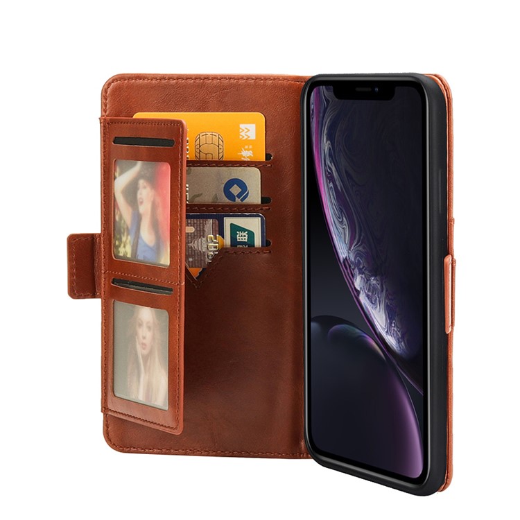 Custodia Protettiva Rimovibile Per Portafogli Multi-slot 2-in-1 + Guscio Posteriore In TPU Per IPhone XR Da 6,1 Pollici - Marrone-8