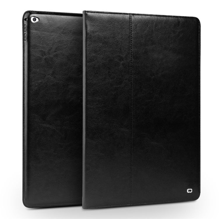 QIALINO Smart Genuine Leather Case Stand for iPad Pro 12.9 inch - Black-2