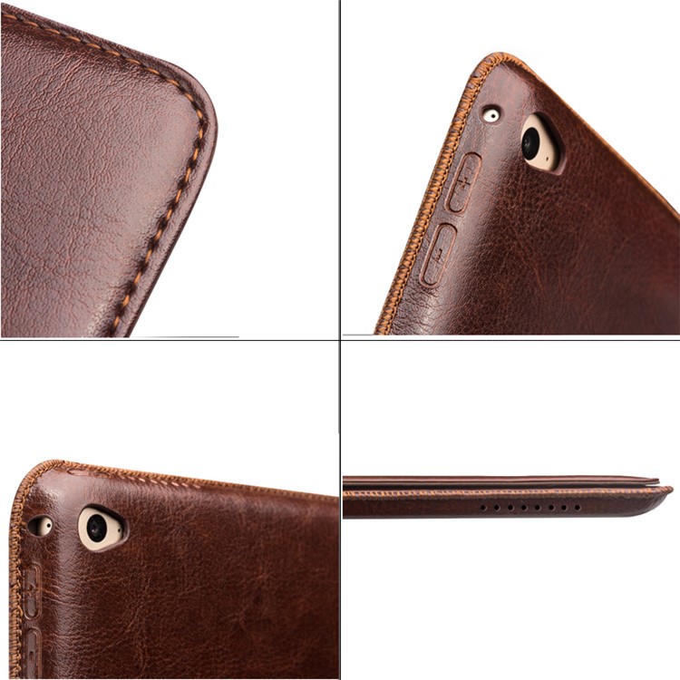 QIALINO Smart Genuine tampa de couro Stand para iPad Pro 12,9 polegadas - Brown-10
