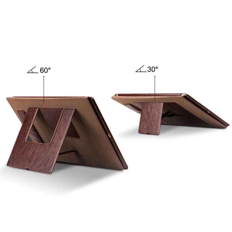 QIALINO Smart Genuine tampa de couro Stand para iPad Pro 12,9 polegadas - Brown-12