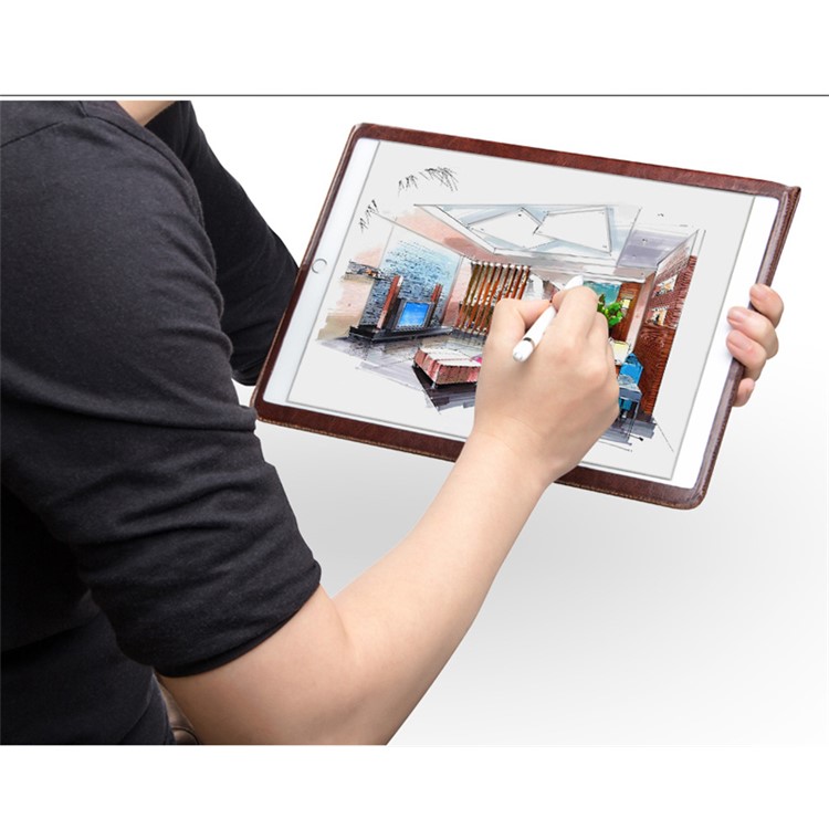 QIALINO Smart Genuine tampa de couro Stand para iPad Pro 12,9 polegadas - Brown-13