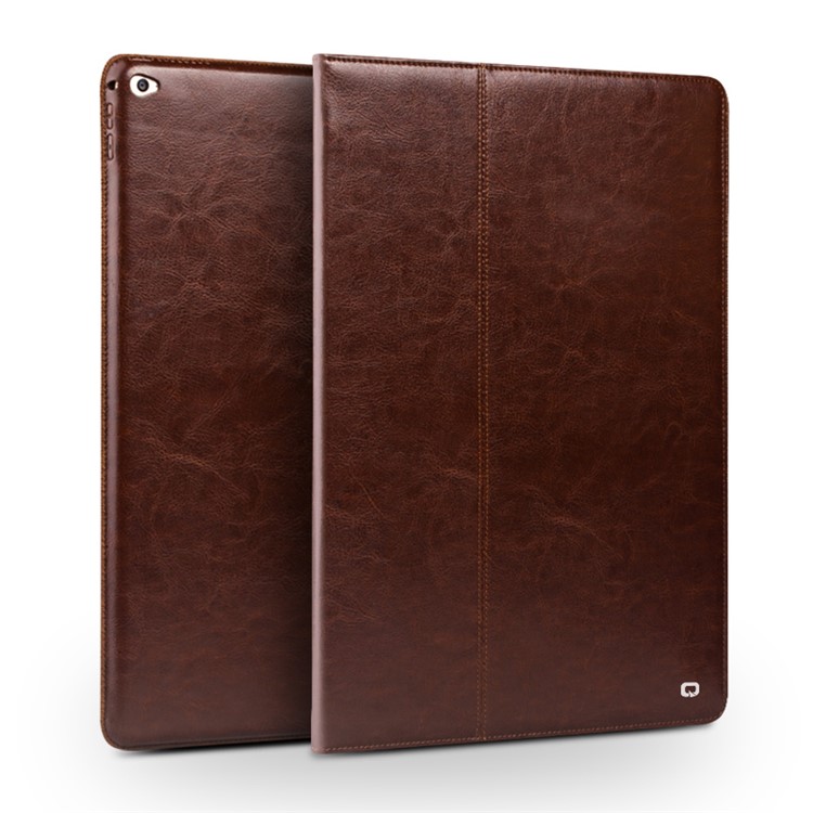 QIALINO Smart Genuine tampa de couro Stand para iPad Pro 12,9 polegadas - Brown-2
