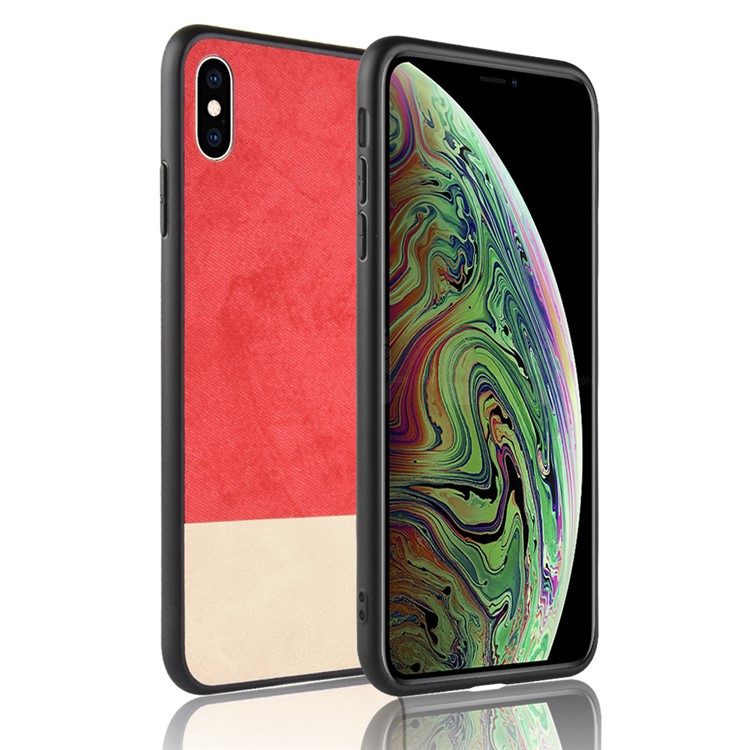 

Splash-proof Bi-color Splicing PU Leather Coated PC + TPU Hybrid Mobile Case for iPhone XS 5.8 inch - Red, iPhone Xs