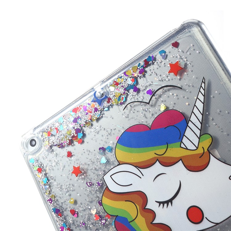 Glitter Powder Quicksand Embossed PC + TPU Protective Case Shell for iPad 9.7-inch (2018)/9.7-inch (2017)/Air 2/Air - Cute Unicorn-5