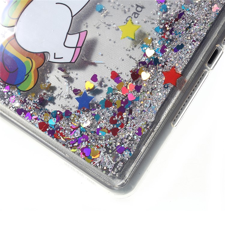 Glitter Powder Quicksand Embossed PC + TPU Protective Case Shell for iPad 9.7-inch (2018) / 9.7-inch (2017) / Air 2 / Air - Cute Unicorn-6