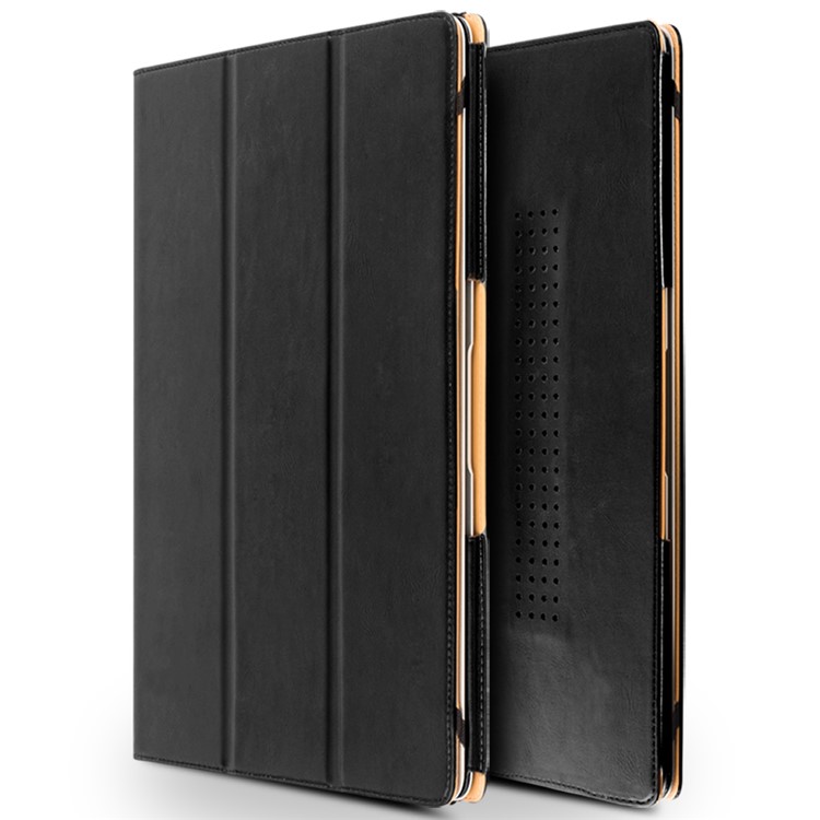 QIALINO PU Leather Tri-fold Stand Case for MacBook Air 13.3-inch - Black-1