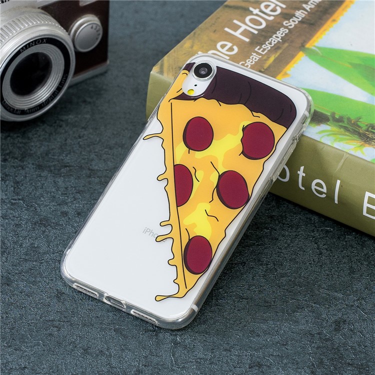 For iPhone XR 6.1 inch Pattern Printing IMD Soft TPU Back Case - Pizza-5