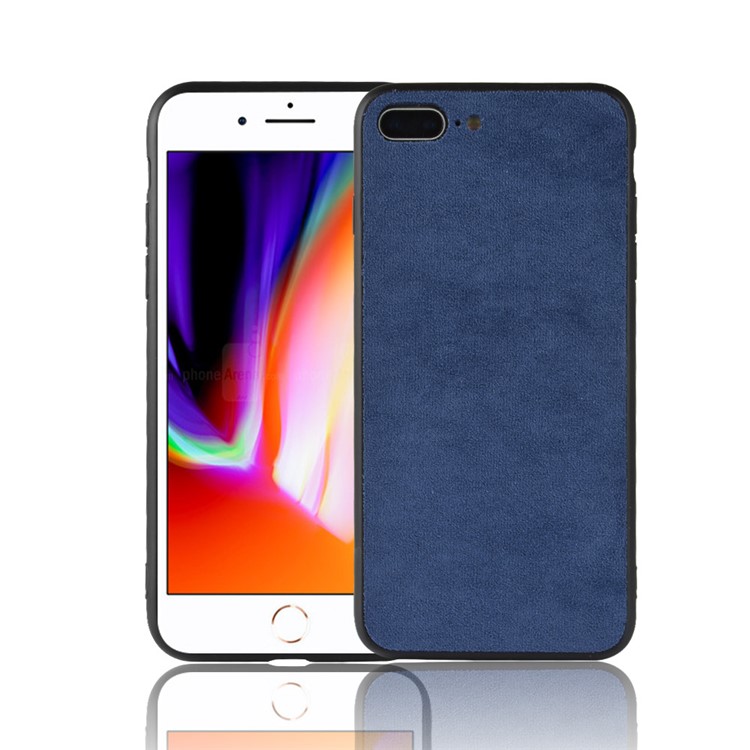 

Ретро Бархатная Ткань С Покрытием PC + TPU Гибридный Защитный Кожух Для Iphone 8 Plus / 7 Плюс 5,5 Дюймов - Синий, iPhone 8 Plus