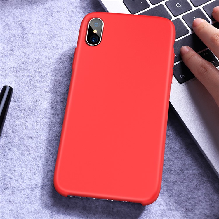 

JOYROOM Lyber Series [Liquid Silicone PC Hybrid] Back Phone Cover with Soft Microfiber Lining for iPhone XS Max 6.5 inch - Red, iPhone XS Max