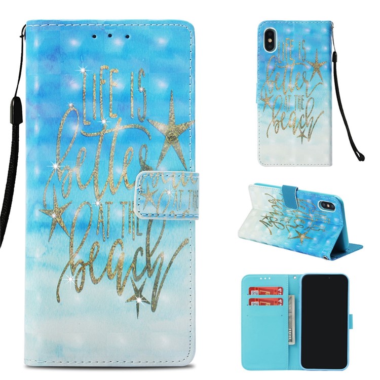 

Rhinestone Декор Картины Печать Кошелек Кожаный Чехол С Ремешком Для Iphone XS Макс 6.5 Дюймов - Цитата Из Жизни