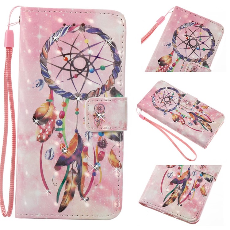 

Patterned Light Spot Decor Diamond Wallet Leather Case for iPhone XS/X - Colorful Dream Catcher, iPhone Xs