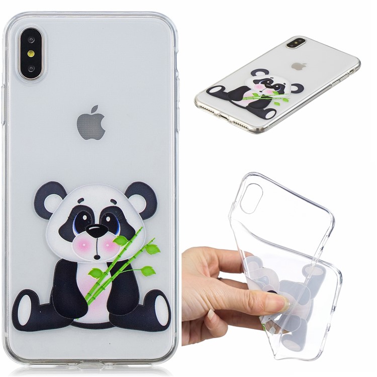 

Embossment Scratch Resistant Clear Soft TPU Protective Casing for iPhone XS Max 6.5 inch - Shy Panda, iPhone XS Max
