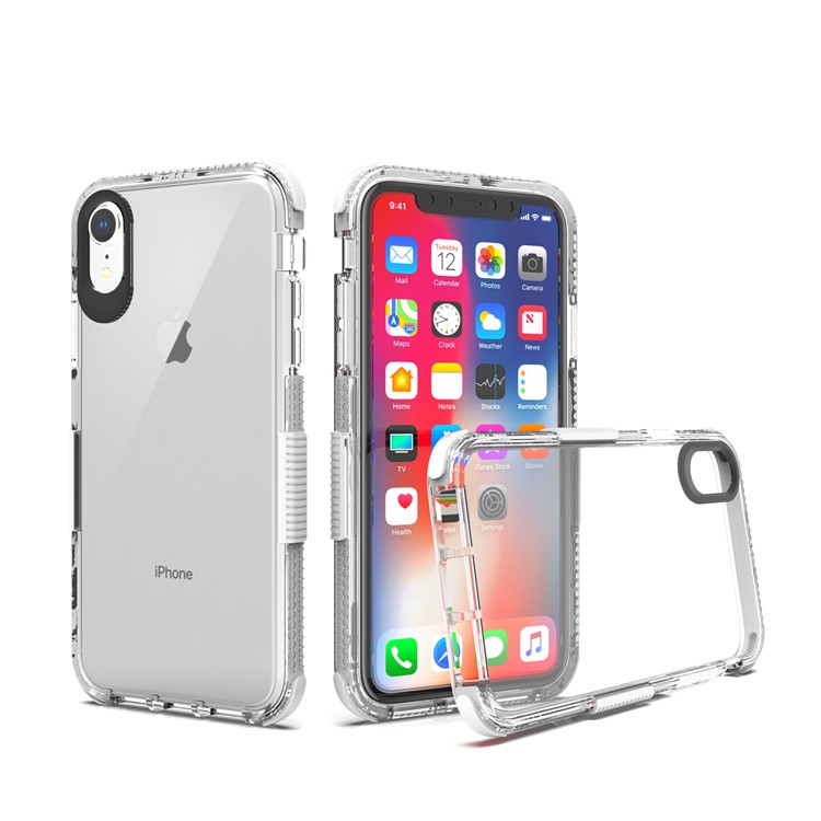 

Bi-color Soft TPU Mobile Phone Cover for iPhone XR 6.1 inch - White