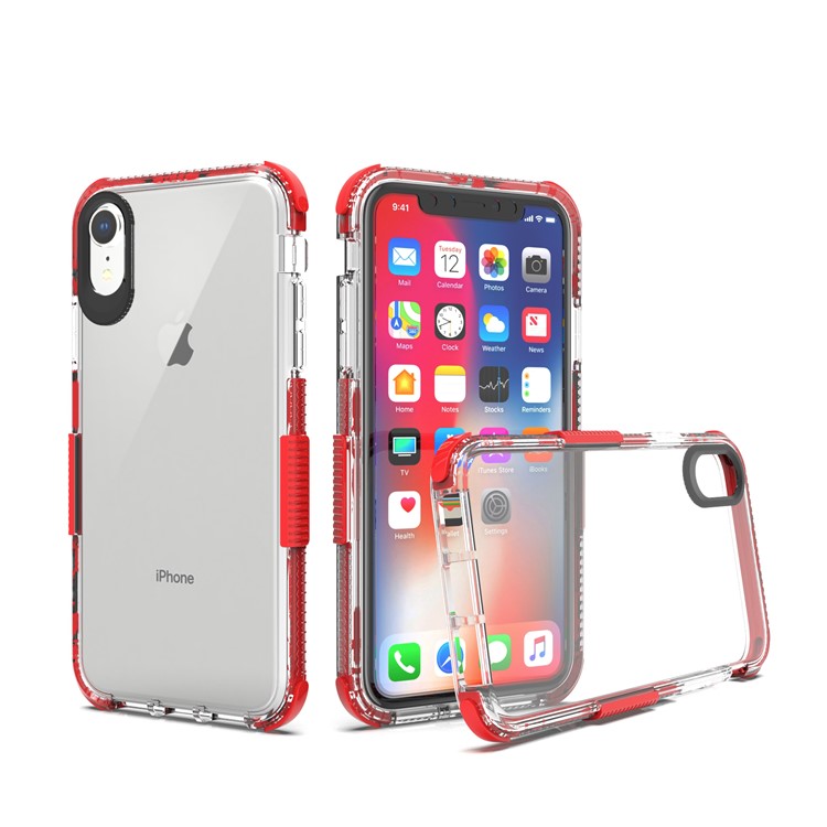 

Bi-color Soft TPU Mobile Phone Shell for iPhone XR 6.1 inch - Red