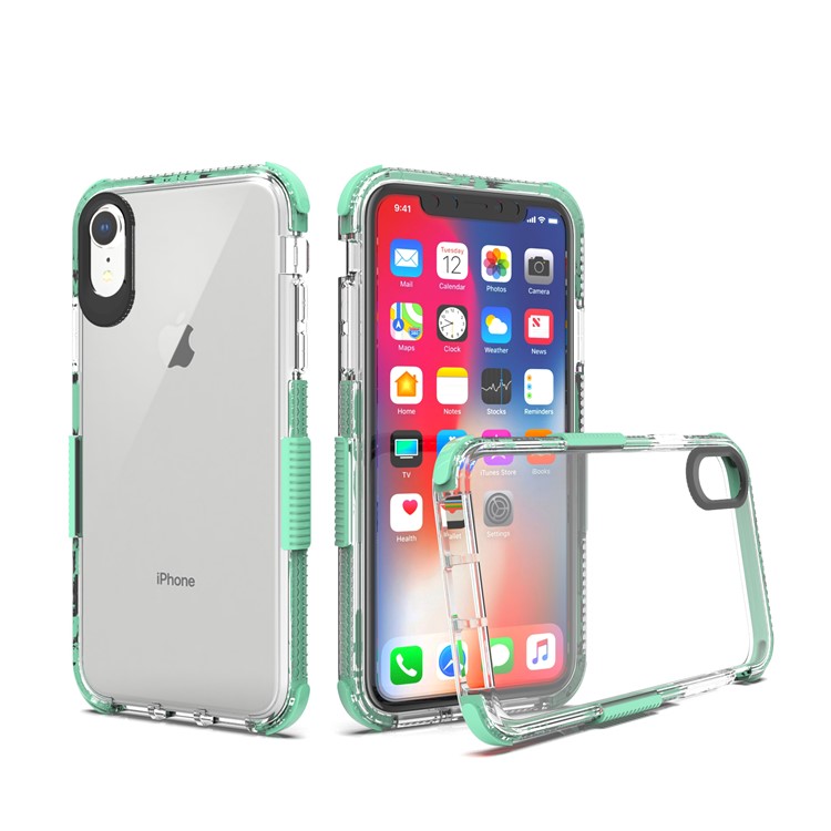 

Bi-color Flexible Soft TPU Phone Case for iPhone XR 6.1 inch - Cyan