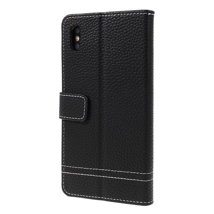Litchi Texture Wallet Leather Case with Stand for iPhone XS Max 6.5 inch - Black-2