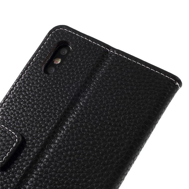 Litchi Texture Wallet Leather Case with Stand for iPhone XS Max 6.5 inch - Black-5