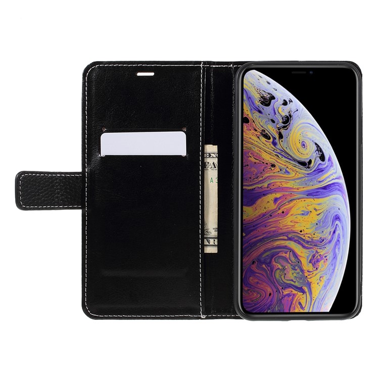 Litchi Texture Wallet Leather Case with Stand for iPhone XS Max 6.5 inch - Black-8