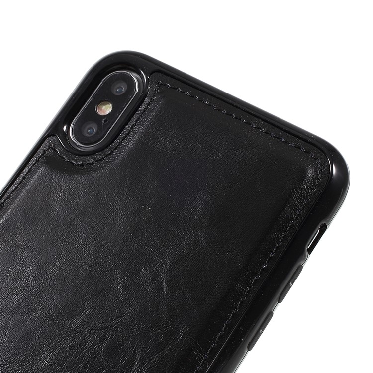 Detachable 2-in-1 Crazy Horse Wallet Leather Casing for iPhone XS Max 6.5 inch - Black-11