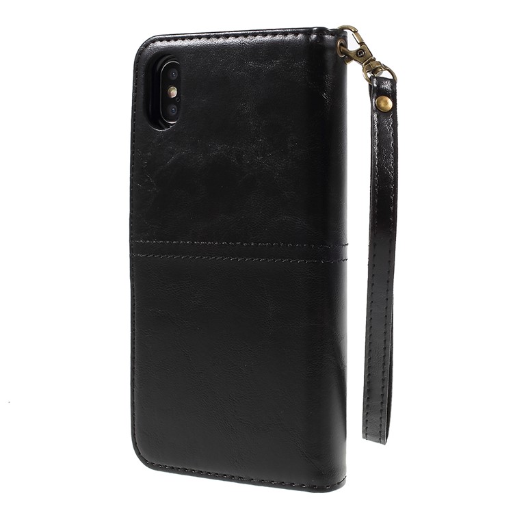 Detachable 2-in-1 Crazy Horse Wallet Leather Casing for iPhone XS Max 6.5 inch - Black-3