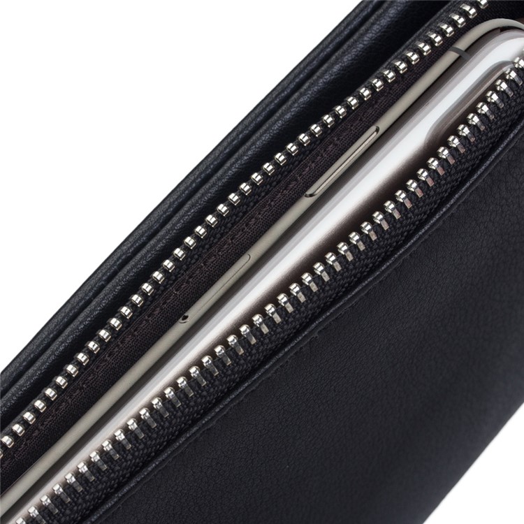 Qialino Brieftasche Cowide Echte Lederbeutel Hülle Für Iphone XS Max 6,5 Zoll / iPhone XR 6,1 Zoll / iPhone XS 5,8 Zoll - Schwarz