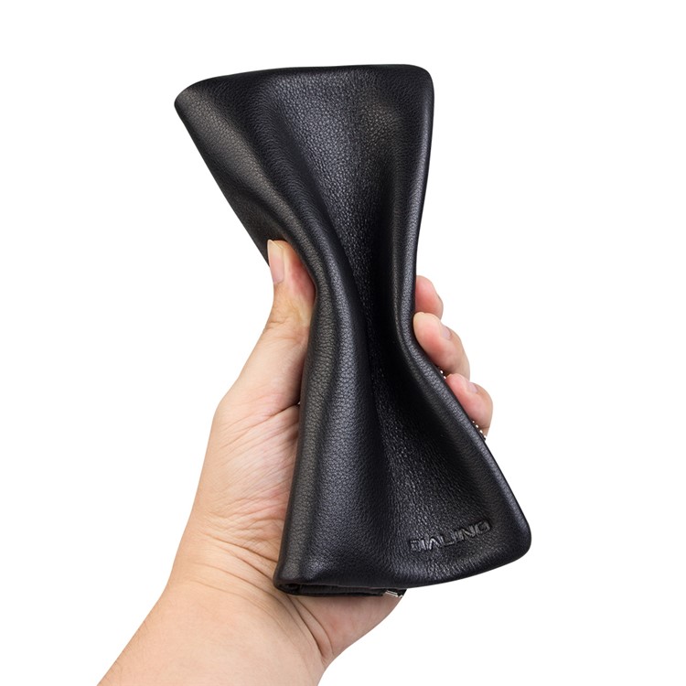 QIALINO Кошелёк Из Натуральной Кожи Сумка Для Iphone XS Max 6.5 Inch / iphone XR 6.1 inch / iphone XS 5,8 дюйма - Черный-5