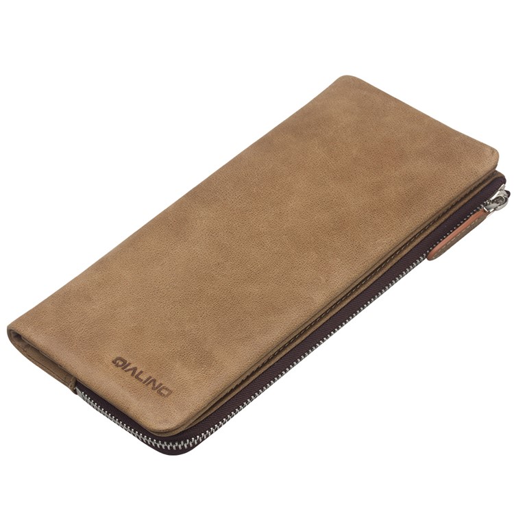 QIALINO Brieftasche Rindsleder Echtes Leder Tasche Shell Für IPhone XS Max 6,5 Zoll / iPhone XR 6.1 Zoll / iPhone XS 5,8 Zoll - Khaki-2