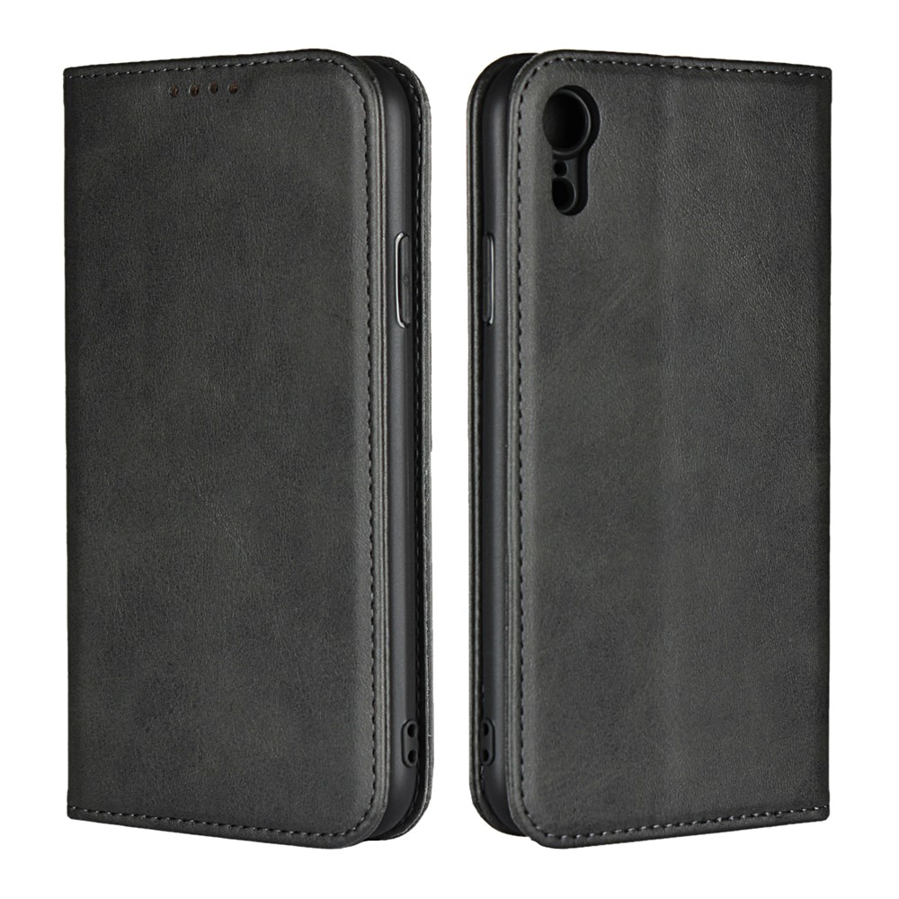 Case de Billetera de Cuero de Soporte Magnético Para Iphone XR 6.1 Pulgadas - Negro