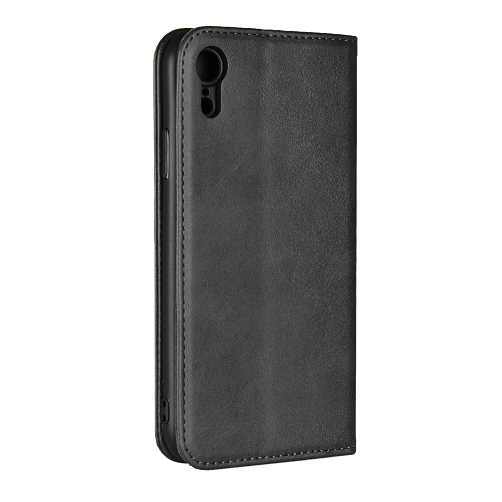 Case de Billetera de Cuero de Soporte Magnético Para Iphone XR 6.1 Pulgadas - Negro