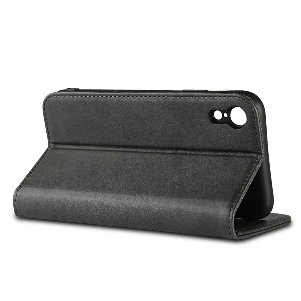 Case de Billetera de Cuero de Soporte Magnético Para Iphone XR 6.1 Pulgadas - Negro