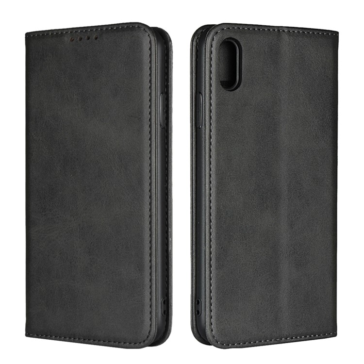 Magnetic Stand Leather Wallet Phone Case for iPhone XS Max 6.5 inch - Black-1