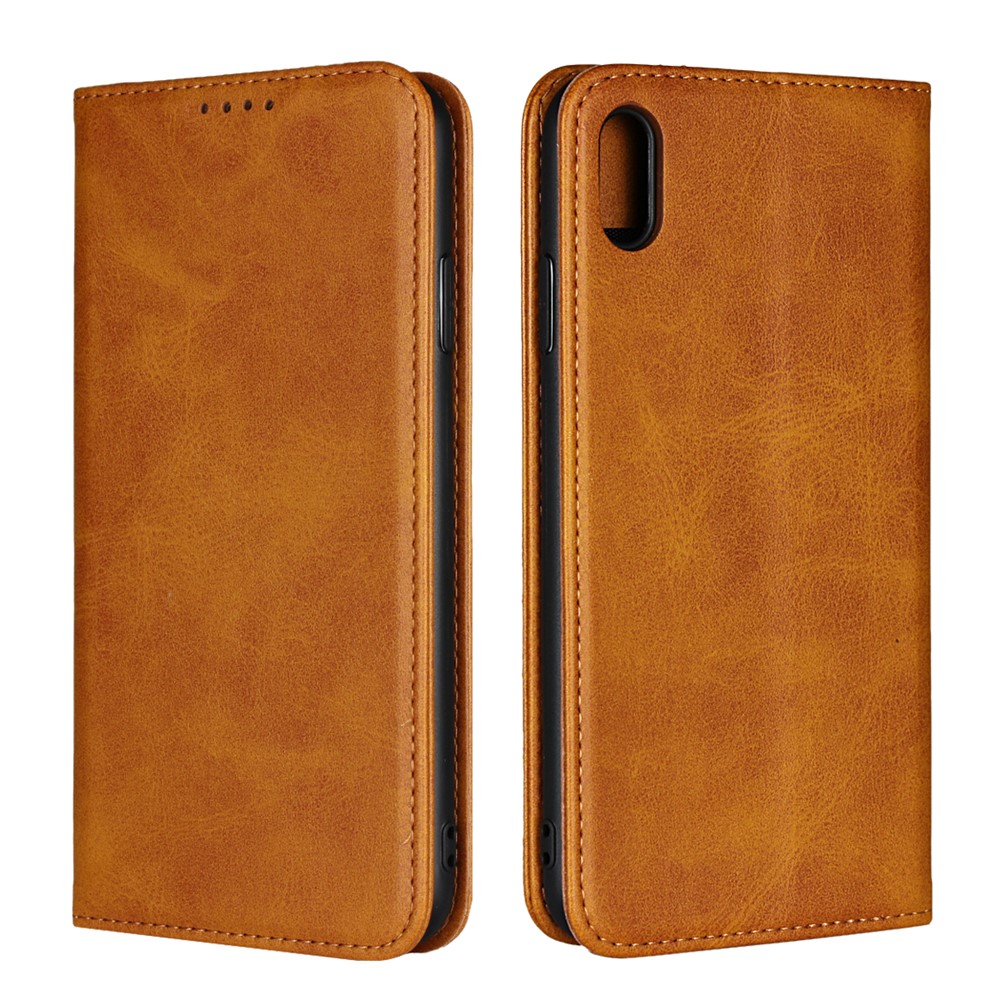 Caixa Móvel Da Carteira Magnética Do Couro Do Suporte Para O Iphone XS Max 6,5 Polegadas - Castanho-1