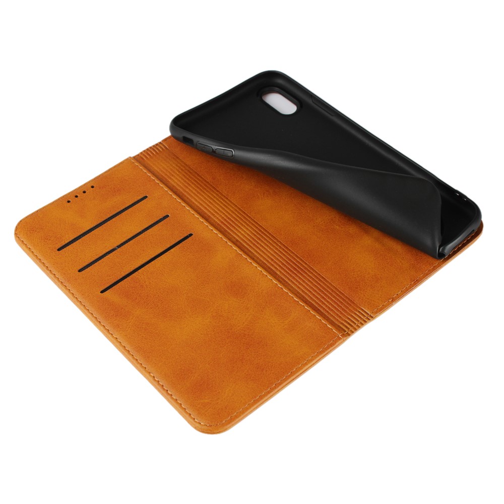 Caixa Móvel Da Carteira Magnética Do Couro Do Suporte Para O Iphone XS Max 6,5 Polegadas - Castanho-7