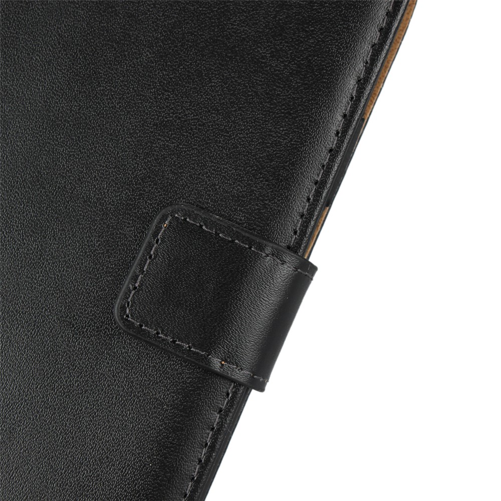 For iPhone XS 5.8 inch Genuine Split Leather Stand Wallet Flip Case - Black-7