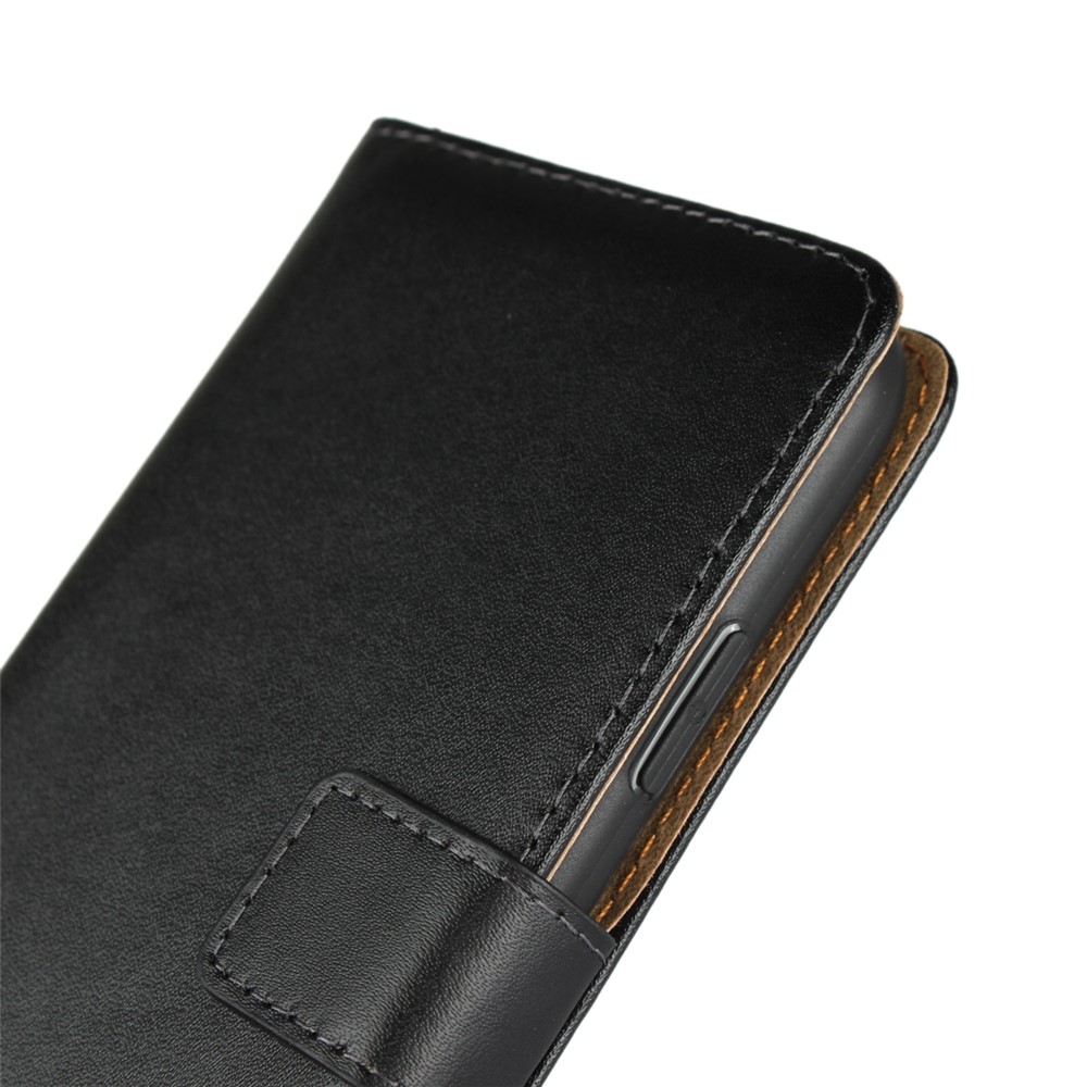 For iPhone XR 6.1 inch Genuine Split Leather Stand Wallet Flip Cover Case - Black-9