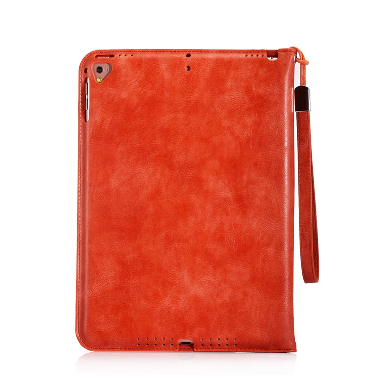 Imprint Spider Pattern Wallet Leather Handhold Tablet Case with Strap for iPad 9.7-inch (2018) / iPad 9.7-inch (2017) / iPad Pro 9.7 inch (2016) / Air 2 / Air - Orange-2