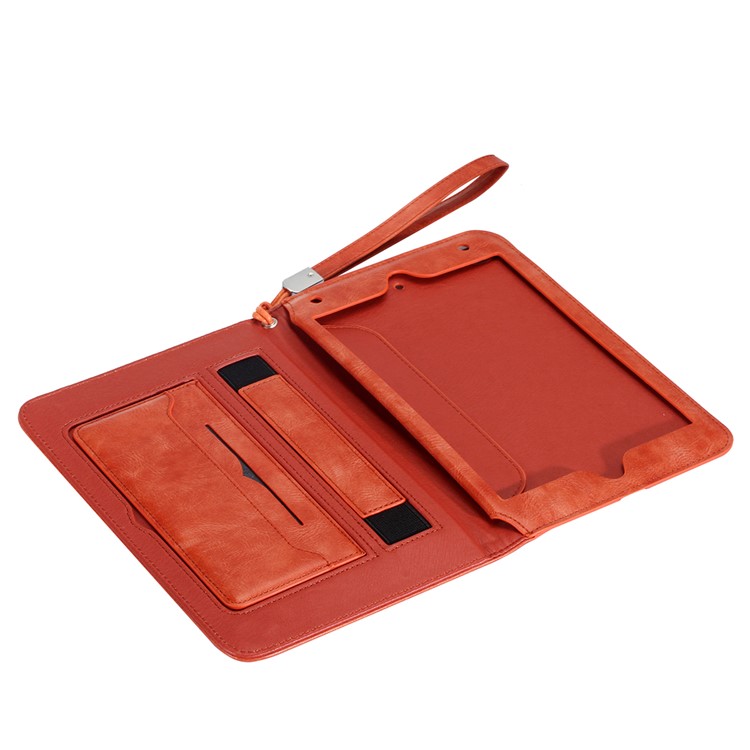 Imprint Spider Pattern Wallet Leather Handhold Tablet Case with Strap for iPad 9.7-inch (2018) / iPad 9.7-inch (2017) / iPad Pro 9.7 inch (2016) / Air 2 / Air - Orange-4