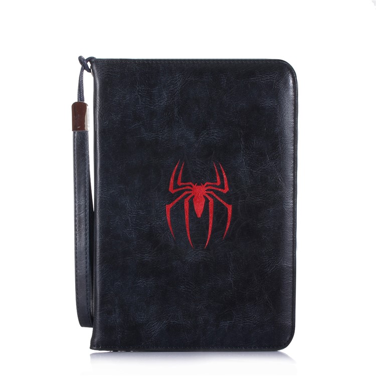 

Imprint Spider Pattern Wallet Leather Handhold Tablet Casing with Strap for iPad 9.7-inch (2018) / iPad 9.7-inch (2017) / iPad Pro 9.7 inch (2016) / Air 2 / Air - Dark Blue, iPad 9.7 (2018)