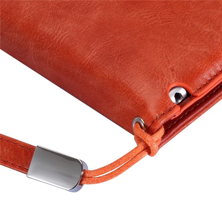 Imprint Spider Pattern Wallet Leather Tablet Case [with Strap] for iPad mini 4/3/2/1 - Orange-9