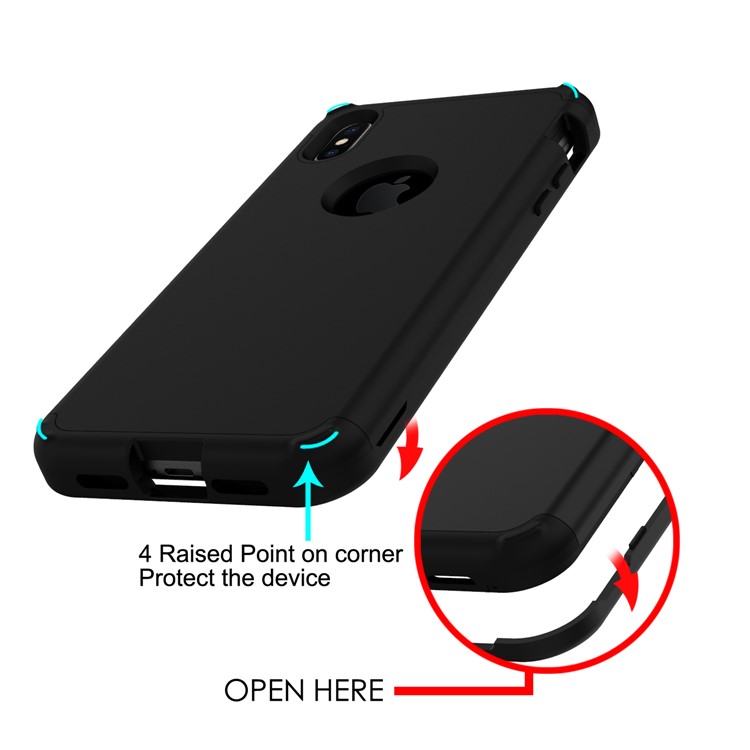 Detachable 3-in-1 Shock Absorption PC TPU Hybrid Case for iPhone XS Max 6.5 inch - Black-5