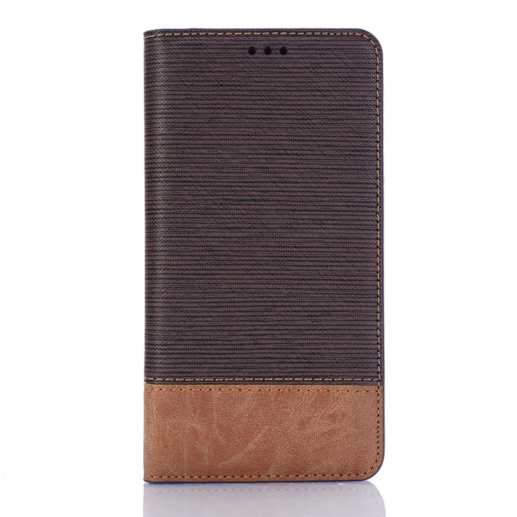 

Bi-color Toothpick Texture Leather Wallet Cover for iPhone XR 6.1 inch - Brown, iPhone XR 6.1 inch