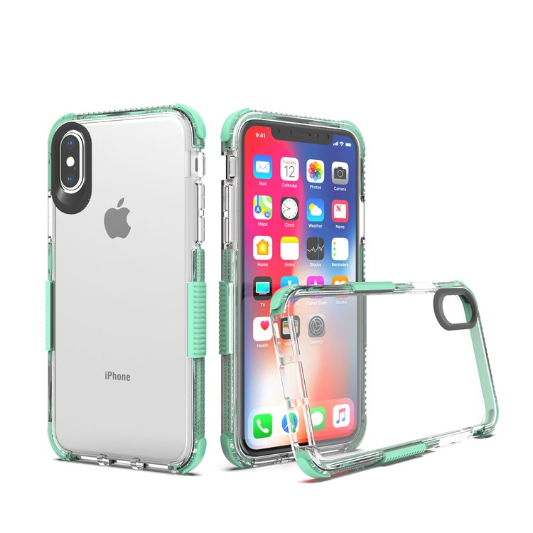 

Контрастный Цвет Мягкий Защитный Чехол TPU Для Iphone XS / X 5,8 Дюйма - Циан