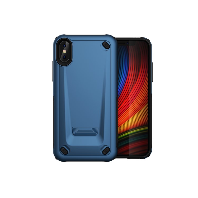 Pc + tpu гибридный чехол для iphone xs / x 5.8-inch - синий