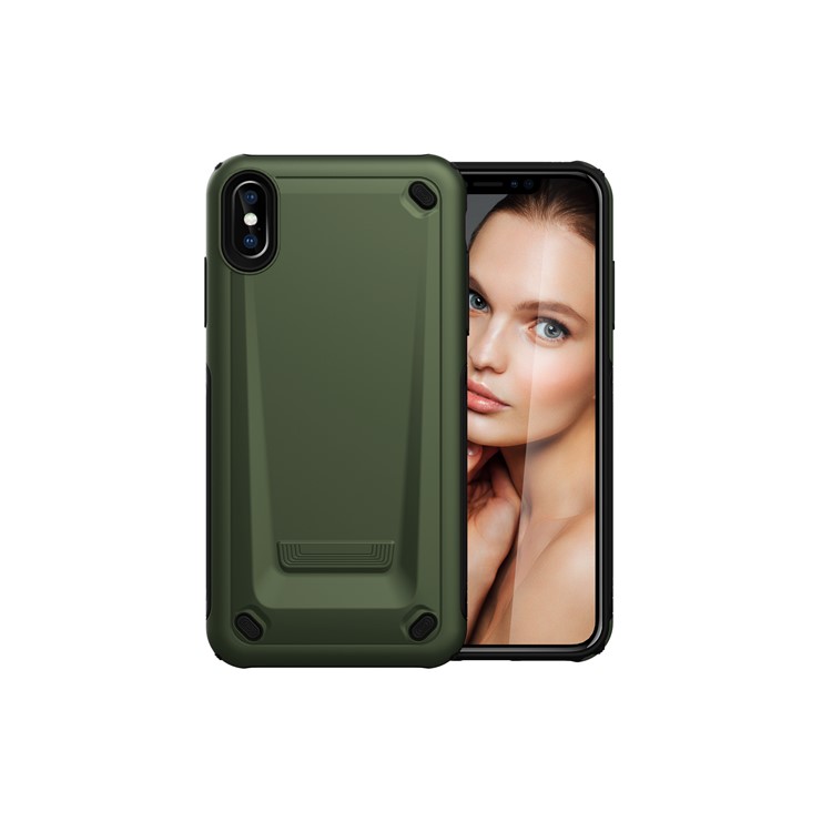 

Anti-drop ПК + Мягкий Случай Мобильного Телефона TPU Гибридный Для Iphone XS Max 6.5 Inch - Зеленый, iPhone XS Max