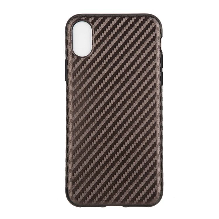 

Текстура Из Углеродного Волокна Кожа PU С Покрытием Из Кожи TPU Для Iphone XS Max 6.5 Inch - Коричневый, iPhone XS Max