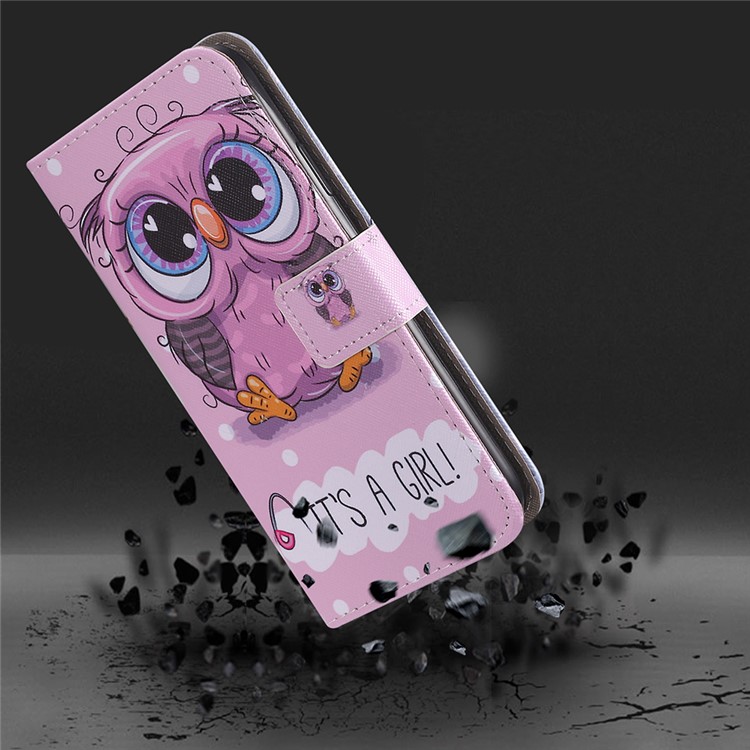 Pattern Printing Wallet Stand Leather Casing for iPhone XR 6.1 inch - Owl-12