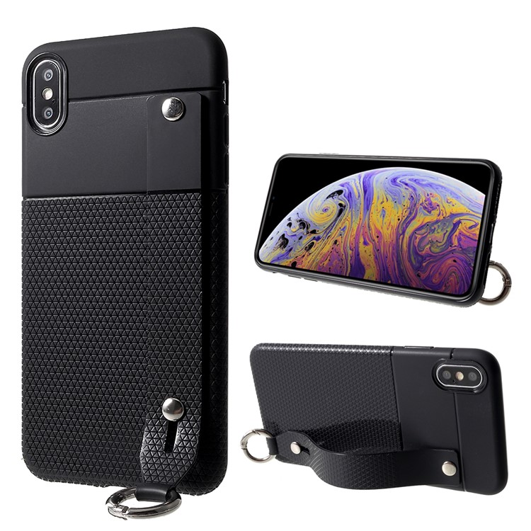 Triangle Pattern TPU Case for iPhone XS Max 6.5 inch - Black-1